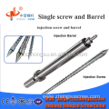 Vertical injection molding machine screw and barrel